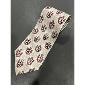 Walt Disney World Parks Mickey Mouse 100% Silk Men’s Tie Taupe Burgundy M1